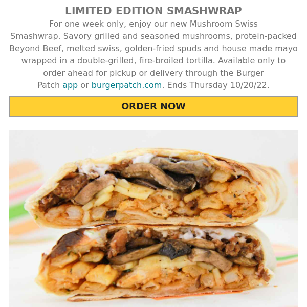 1 Week Only! Mushroom Swiss Smashwrap