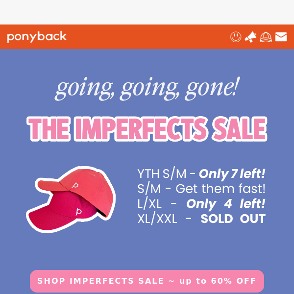 Imperfects going fast!! Up to 60% off - BLOWOUT SALE!!