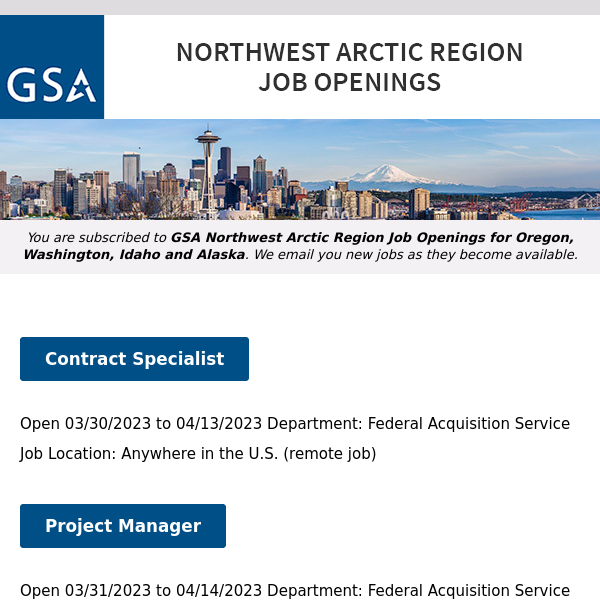 New/Current Job Opportunities in the GSA Northwest Arctic Region