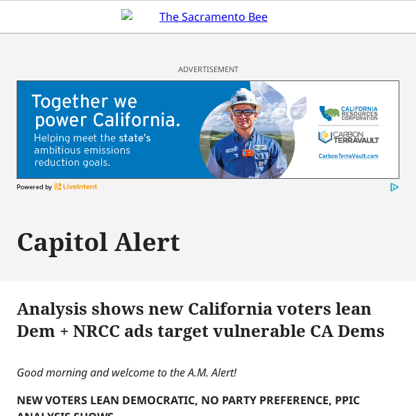 Analysis shows new California voters lean Dem + NRCC ads target vulnerable CA Dems