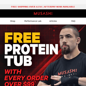 Free Protein Tub With Orders Over $99!