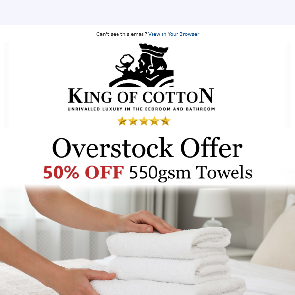 Overstock Offer - 50% OFF Contract Towels