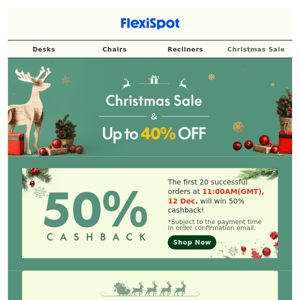 🎄Get 50% Cashback on Your Christmas Purchase!