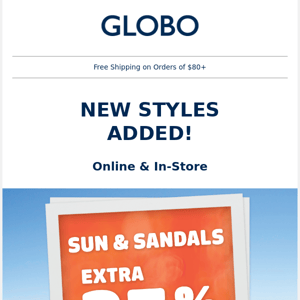 🙂, EXTRA 25% off starts now! - Globo Shoes