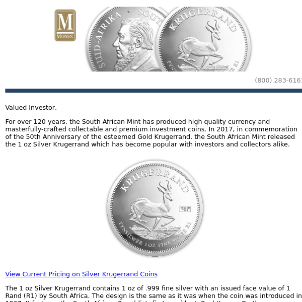 Learn About the South African Silver Krugerrand