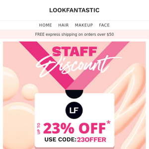 Borrow our staff discount🤩 23% off