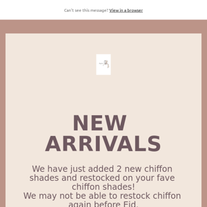 Chiffon restock!