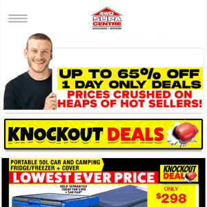 💥KABOOM 💥 Up to 65% Off 1 Day Only Deals - Prices Crushed On Heaps Of Hot Sellers