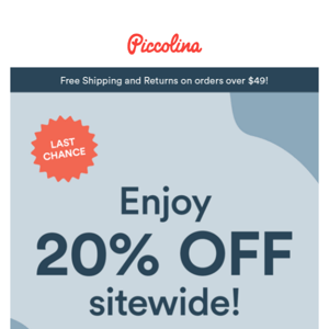 Take 20% off sitewide!