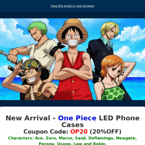 20% OFF - One Piece LED Phone Case