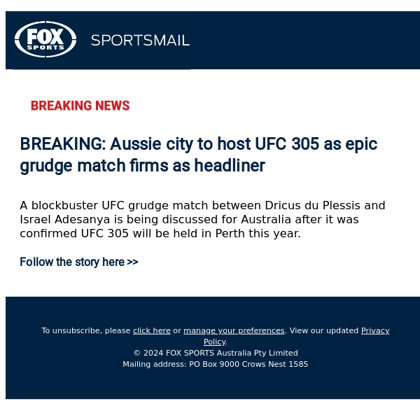 🚨BREAKING: Australia's next mega UFC event revealed