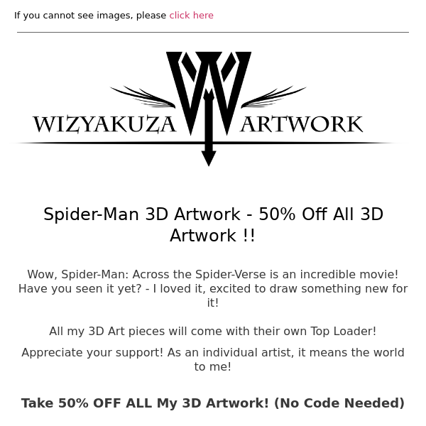 SPIDER-VERSE 3D ARTWORK! 50% OFF -- LIMITED TIME! || Wizyakuza.com