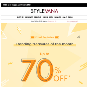 Trend report: hot steals up to 70% OFF!