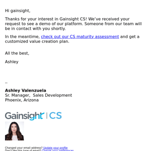 ⚡ Gainsight CS Demo Request Received