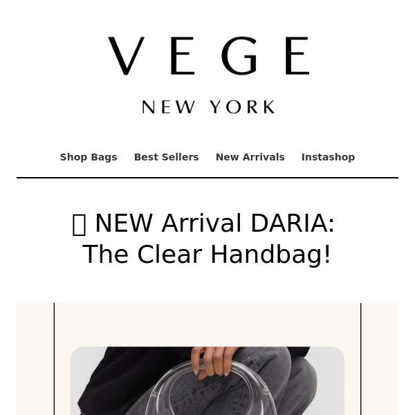 💥 NEW Arrival DARIA: The Clear Handbag!