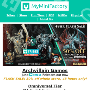 🔥 48 hrs only: 50% off Archvillain Games Miniatures 🔥