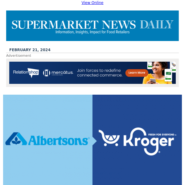 Kroger, Albertsons merger endorsed by local grocer union