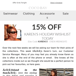 Coco Bay's Wishlist - 15% OFF Her Picks Today