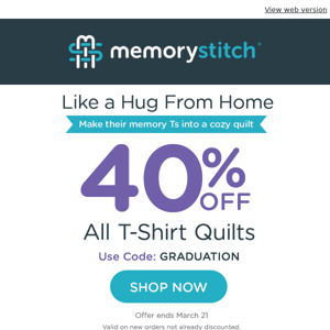 💐Gift Idea for Your Graduate: 40% Off Custom T-Shirt Quilts! 💮
