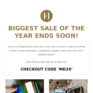 BIGGEST SALE OF THE YEAR ENDS SOON!