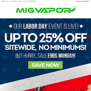 MigVapor & More 🌿 Up to 25% off... but hurry