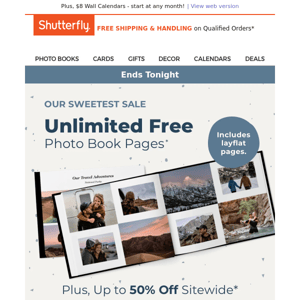 This just in: unlimited COMPLIMENTARY photo book pages are yours