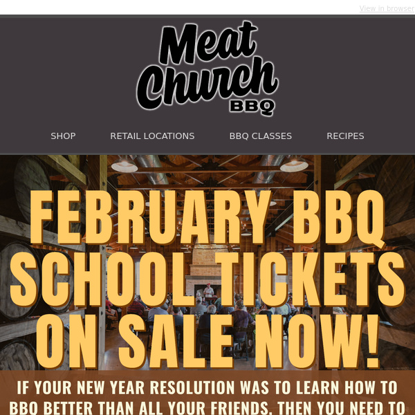 BBQ School on February 29th - Get your tickets! 🎟️