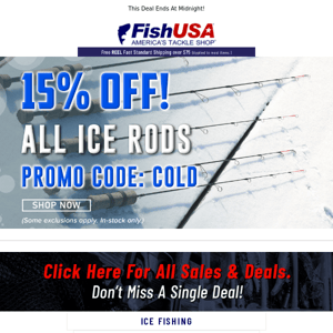Now Is The Time To Get Your New Ice Rod! 15% Off Is Ending Soon!