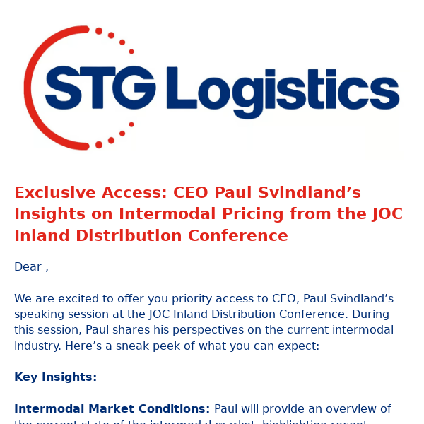 Exclusive Access: CEO Paul Svindland’s Insights on the Intermodal Market