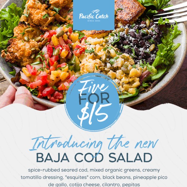 Lunch special: $15 Baja Cod Salad!