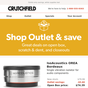 Crutchfield Outlet Savings up to $155