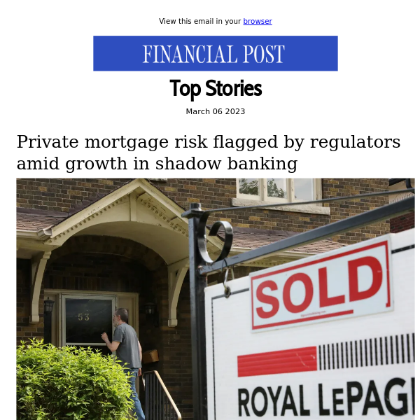 Private mortgage risk flagged by regulators amid growth in shadow banking