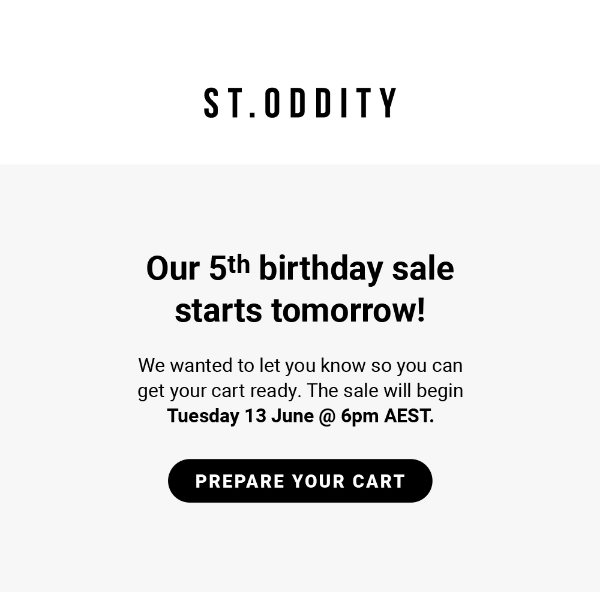 Our 5th birthday sale starts tomorrow! 🎈