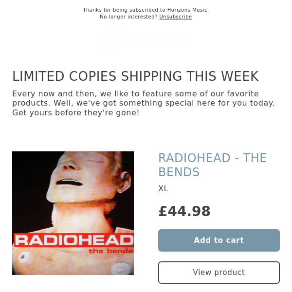 BACK IN! RADIOHEAD - THE BENDS