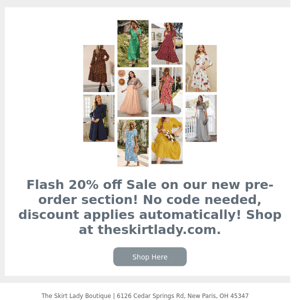 20% off Flash Sale!