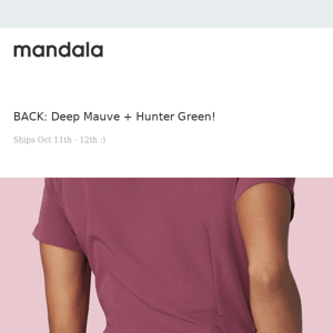 BACK: Deep Mauve + Hunter Green!