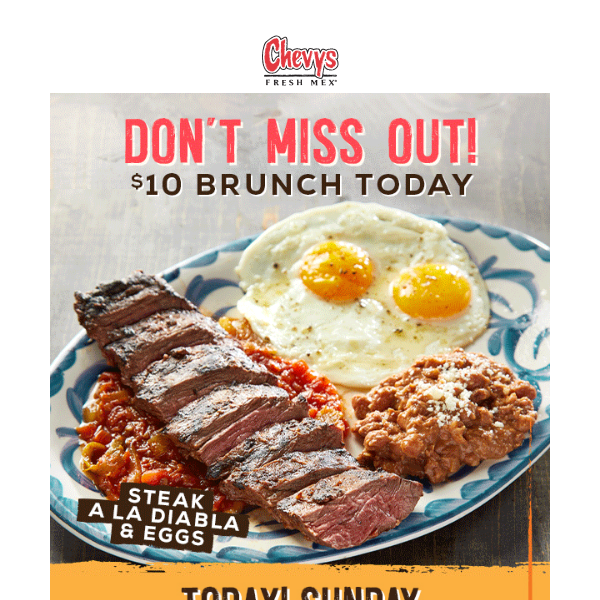 Last Chance! $10 Brunch Entrées Today!