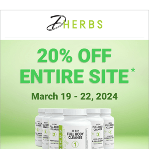 Spring Cleansing Sale: Everything Is 20% Off!!!