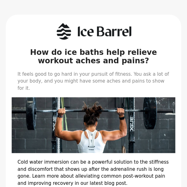 How do ice baths help relieve workout aches and pains? 🧊