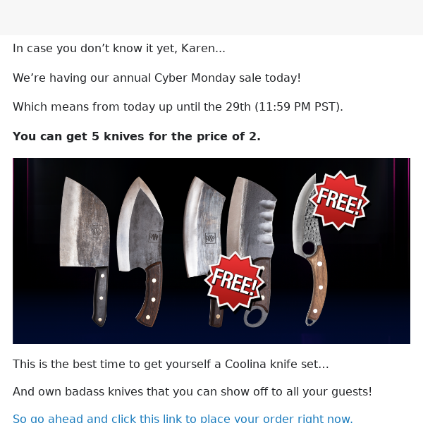 How to claim 3 Coolina knives for free - Coolina USA