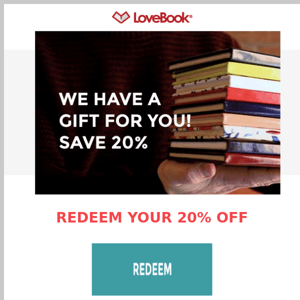 20% OFF Your LoveBook | Finish Today!