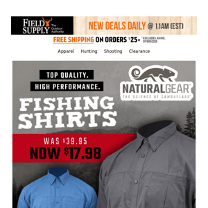 👚 Natural Gear fishing shirt blowouts… $17.98