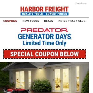 PREDATOR GENERATOR DAYS - Big Savings, Limited Time Only