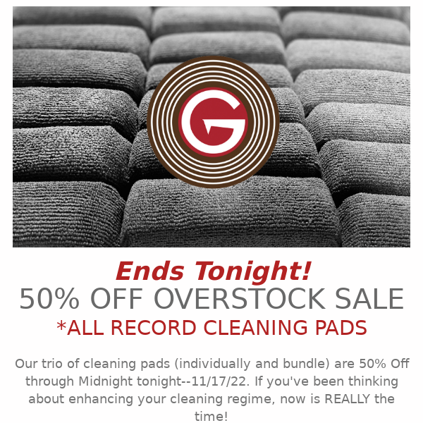 Sale ends tonight! 50% Off Cleaning Pad Sale