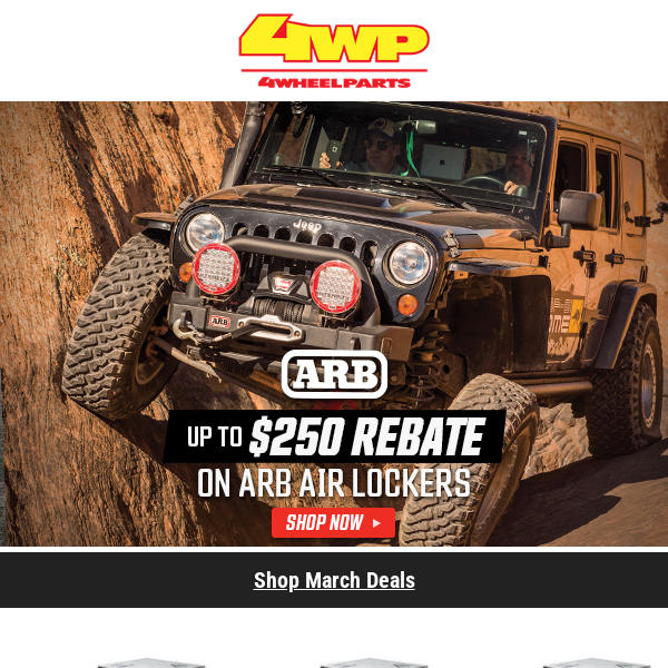 🚨 Limited Time Only: Up to $250 Rebate on ARB Air Lockers - Ends 3/17! 