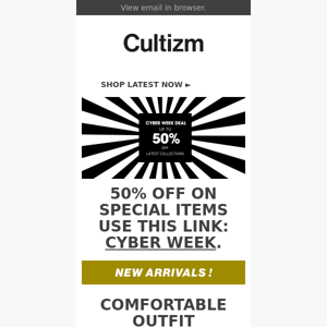 Cyber Week Deal. Up to 50% off!