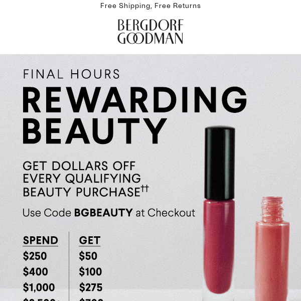 Ends Today - Rewarding Beauty