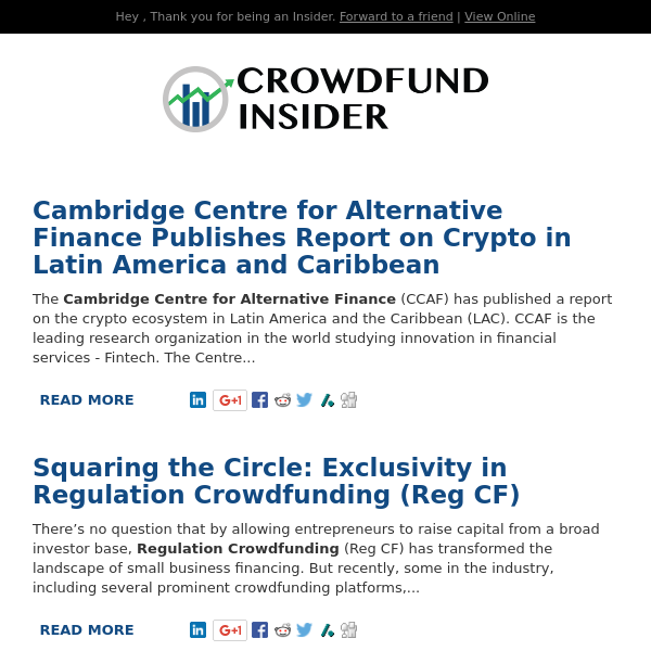 CCAF on Crypto in LAC, Reg CF, SEC Small Business Forum will be ignored. Again.