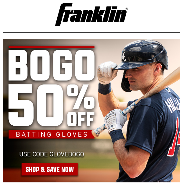 🔥 BOGO 50% Off Batting Gloves at Franklin Sports! Limited Time Offer!