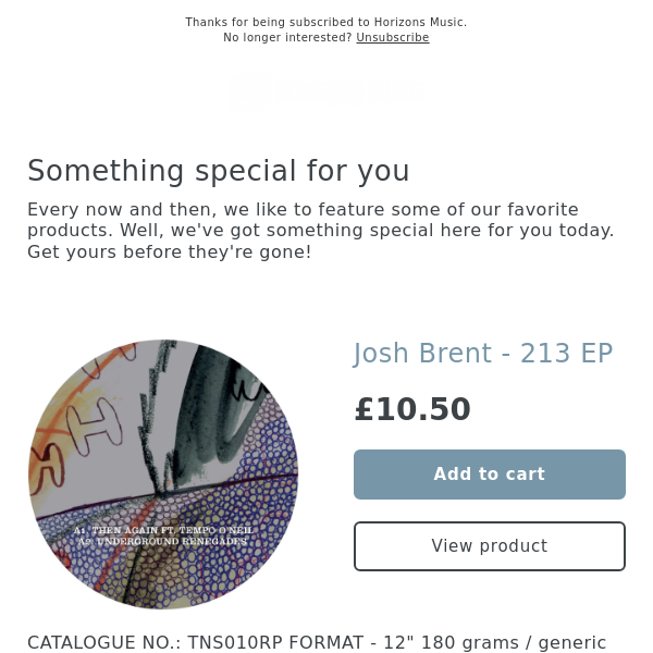 BACK IN! Josh Brent - 213 EP [THE NOTHING SPECIAL]